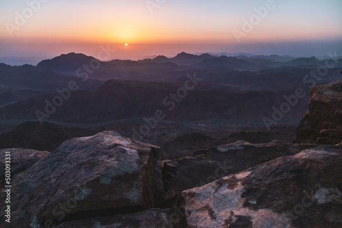 Sunrise at the top of Mount Sinai 