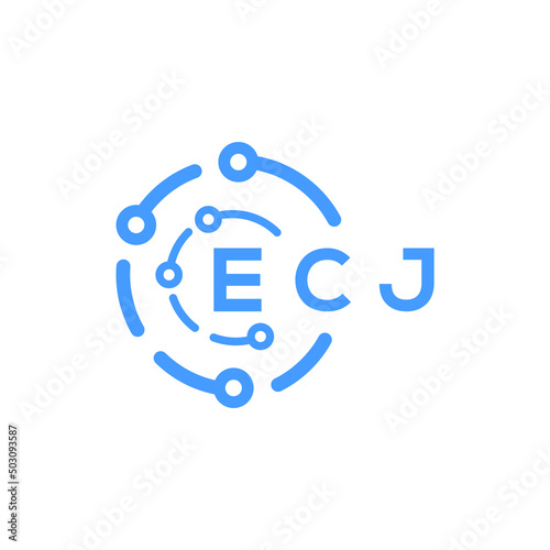 ECJ technology letter logo design on white background. ECJ creative initials technology letter logo concept. ECJ technology letter design.