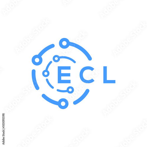 ECL technology letter logo design on white  background. ECL creative initials technology letter logo concept. ECL technology letter design. © Faisal