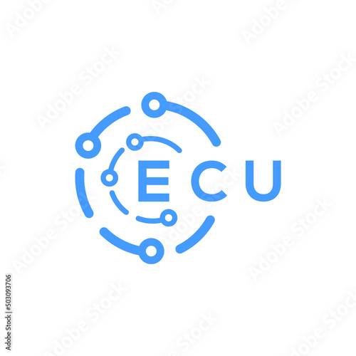 ECU technology letter logo design on white  background. ECU creative initials technology letter logo concept. ECU technology letter design.