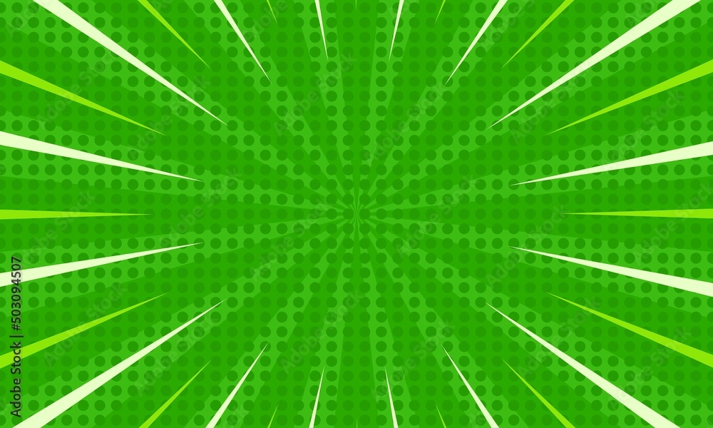 Obraz premium Blank comic cartoon green background template