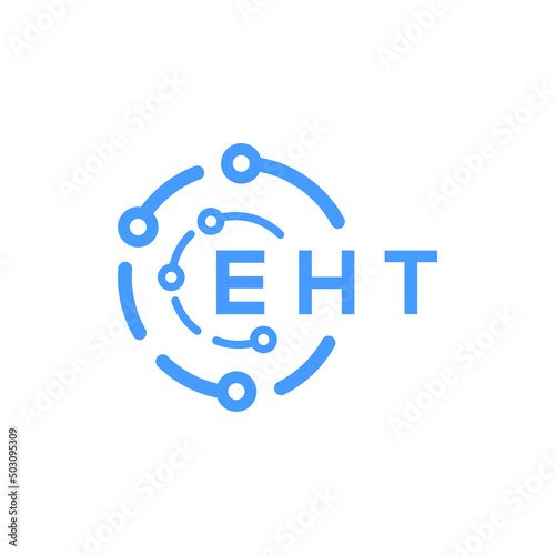 EHT technology letter logo design on white  background. EHT creative initials technology letter logo concept. EHT technology letter design.
 photo