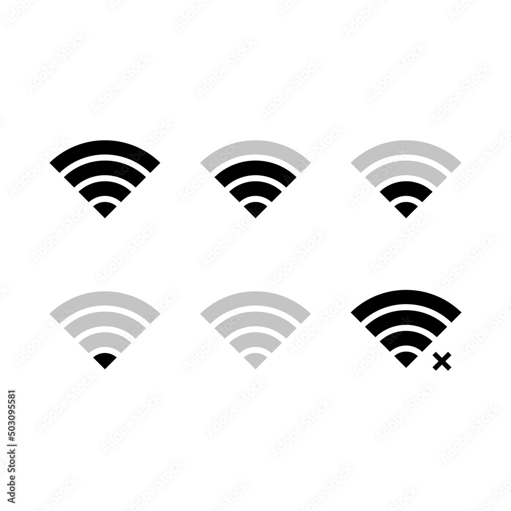 Wifi connection vector icon set Wifi connection vector icon set