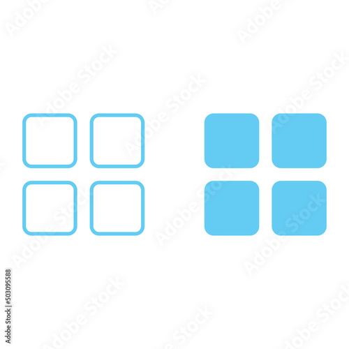 App menu blue vector icon