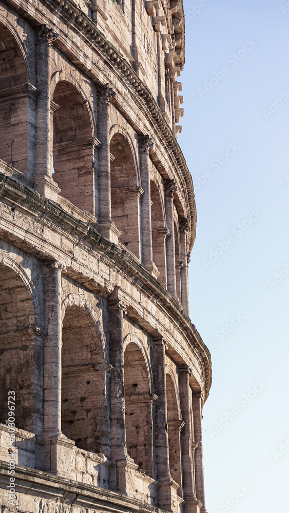 The beautiful windows architecture of the Colosseum