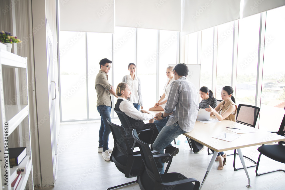 Brainstorming group of business people working. Brainstorming group of business people working.