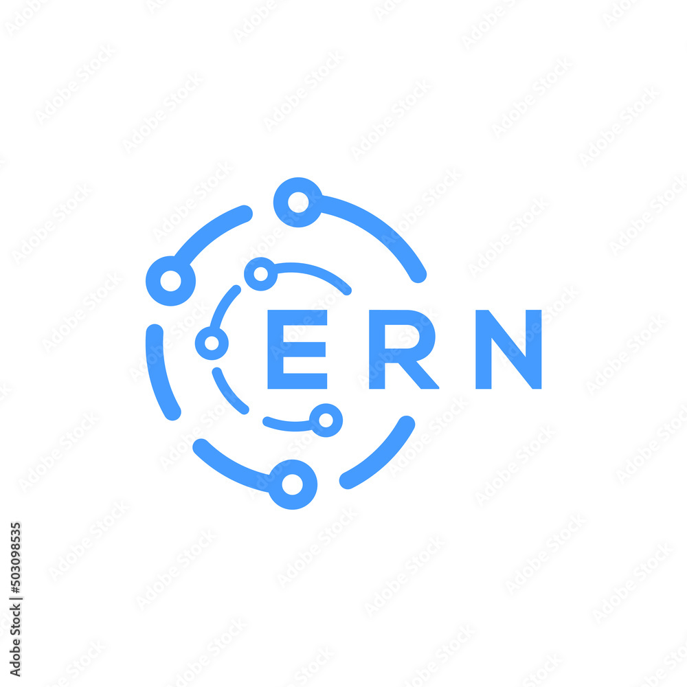 ERN technology letter logo design on white  background. ERN creative initials technology letter logo concept. ERN technology letter design.