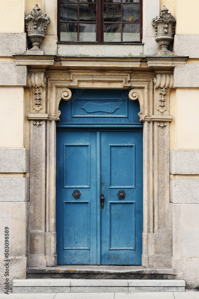 Old medieval palace doors