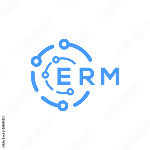 ERM technology letter logo design on white  background. ERM creative initials technology letter logo concept. ERM technology letter design.