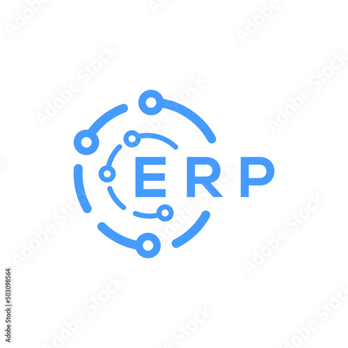 ERP technology letter logo design on white  background. ERP creative initials technology letter logo concept. ERP technology letter design.