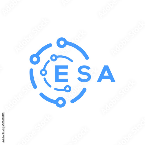ESA technology letter logo design on white  background. ESA creative initials technology letter logo concept. ESA technology letter design.