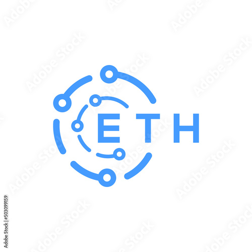 ETH technology letter logo design on white  background. ETH creative initials technology letter logo concept. ETH technology letter design.
