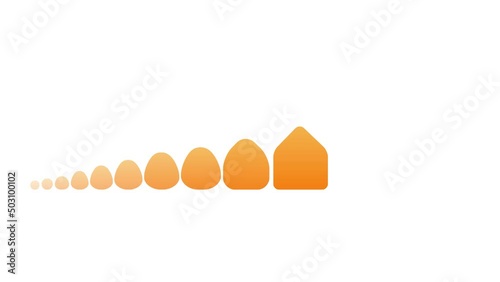 Graphic image of an orange house