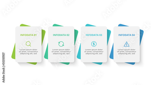 Creative concept for infographic with 4 steps, options, parts or processes. Business data visualization.