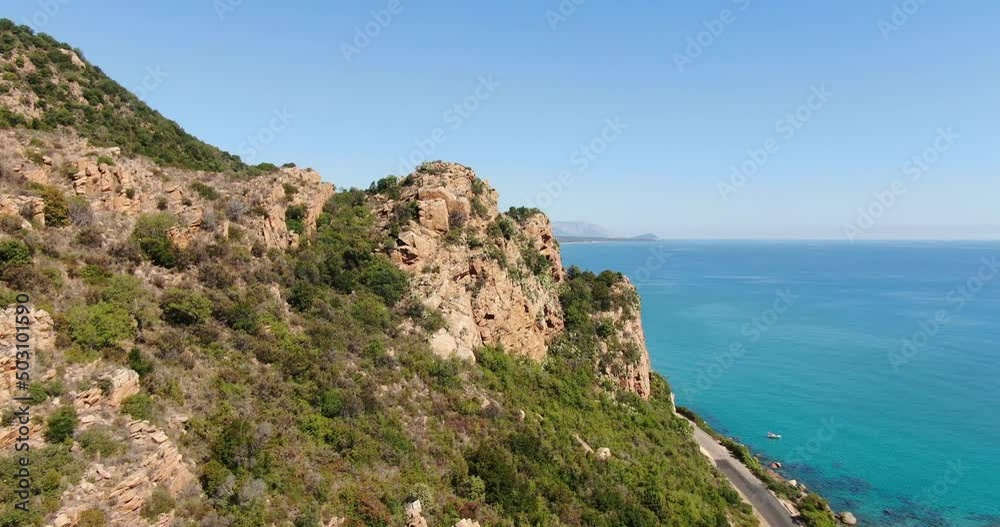 Sardinia, Italy. Aerial drone view. Flight around rocky red formations. Sardinia, Italy. Aerial drone view. Flight around rocky red formations.