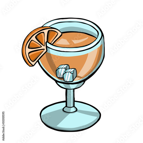 cup, mug of iced tea isolated on white background. vector
