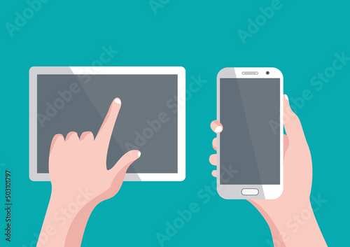 Phone Android Tablet Illustration Using Display In Hand Office Technology Smartphone Device Communication