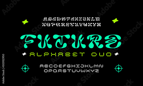 Crazy slime font. Modern vector alphabet design