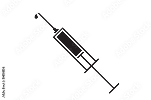 Syringe icon. Medical health injection. Vaccine drug symbol. Medicine vector illustration.