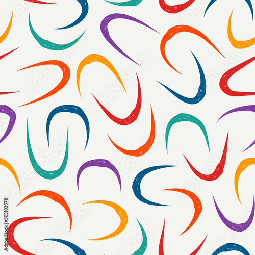 Sketched linear seamless pattern. Organic, natural abstract wallpaper. Minimalist design background. Freehand irregular curve lines motif print. Modern simple minimal ornament