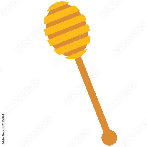 A vector illustration of honey jar and stick on white