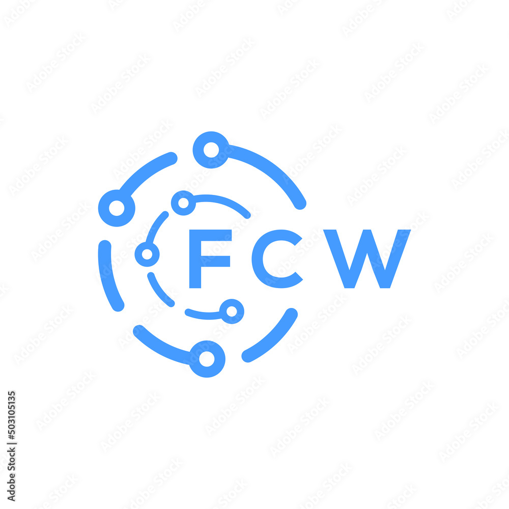 FCW technology letter logo design on white background. FCW creative initials technology letter logo concept. FCW technology letter design. FCW technology letter logo design on white background. FCW creative initials technology letter logo concept. FCW technology letter design.