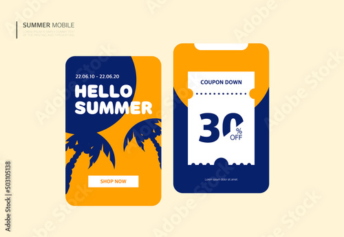 Cool Summer Mobile Banner Illustration 
