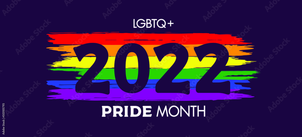 LGBT Pride Month 2022 with rainbow. vector symbol of pride month ...