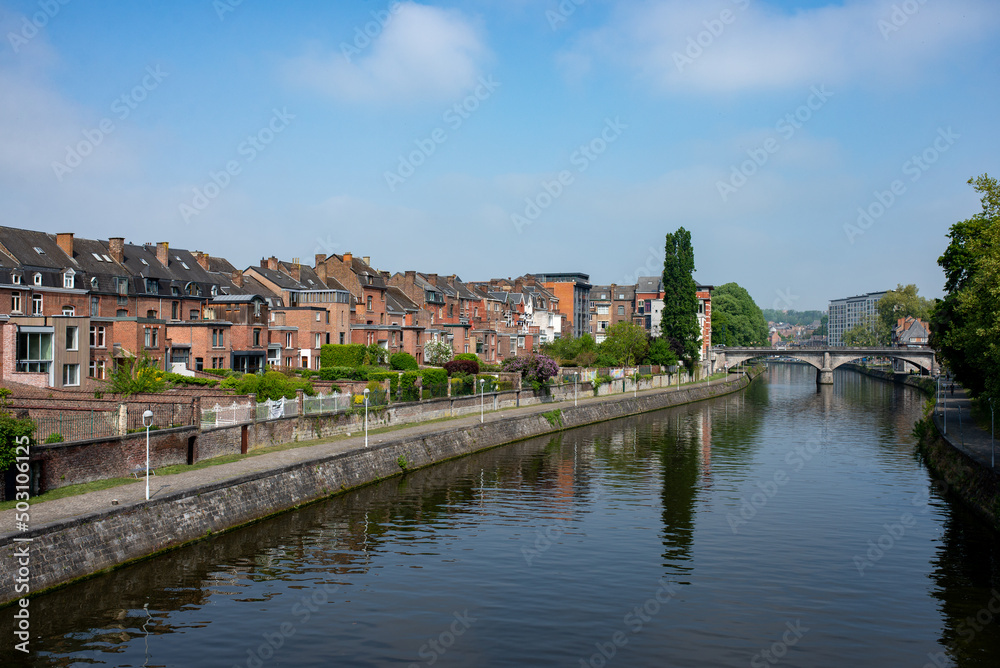 River bank of the Sambre, Namur, Belgium.