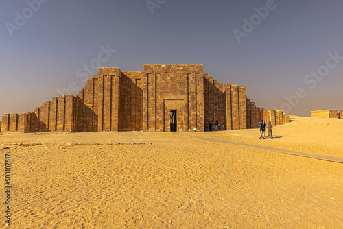 Saqqara, Egypt -  November 14, 2021: Pyramid of ancient Egyptian Pharaoh Djoser in Saqqara, Egypt photo