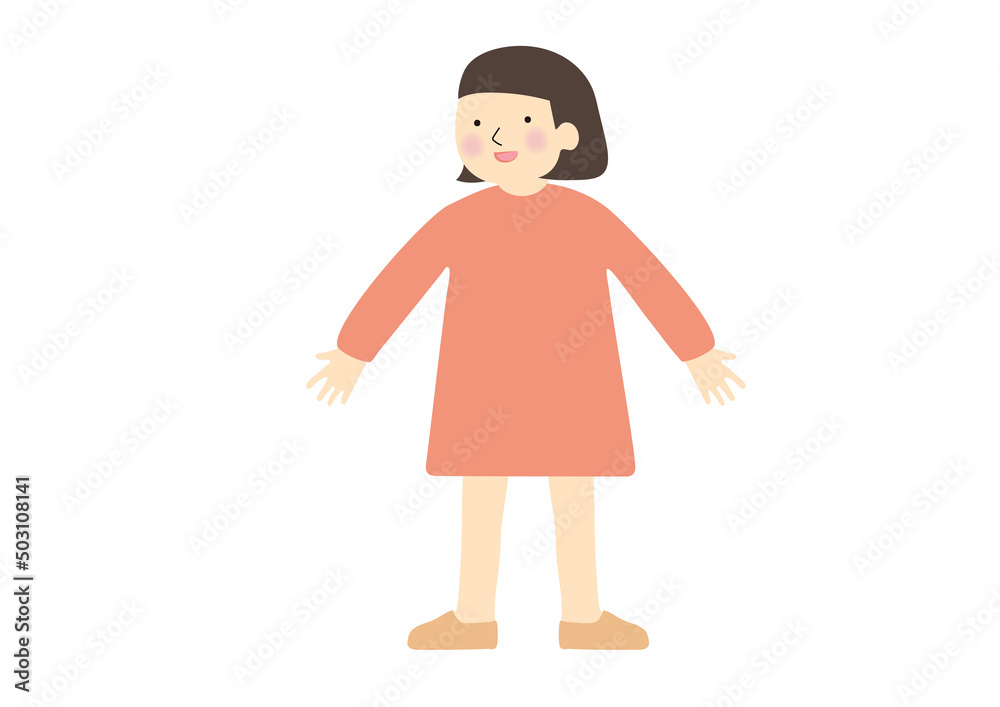 立っている女の子 立っている女の子