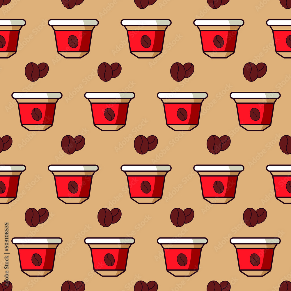 Fototapeta premium seamless pattern with coffee elements
