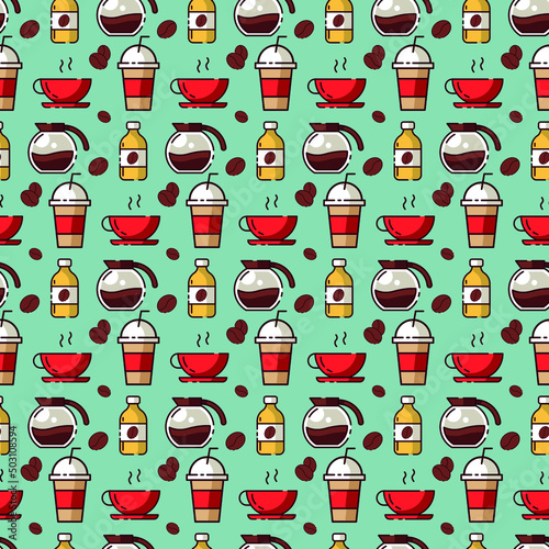seamless pattern with coffee elements