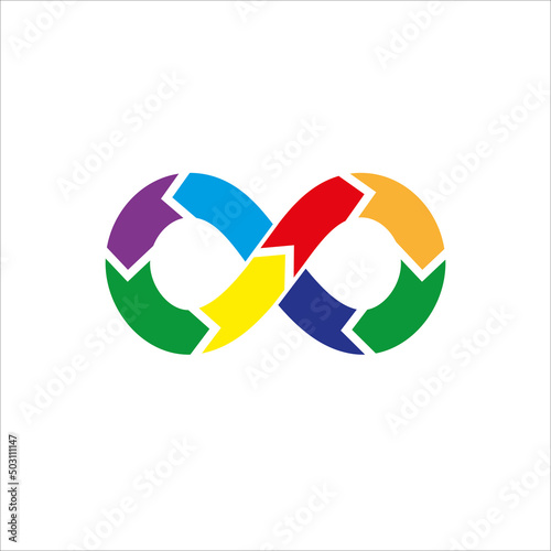 Colorful infinity loop icon. Vector illustration