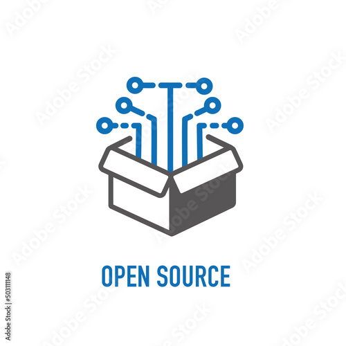Open source icon. Software with open code. Vector illustration
