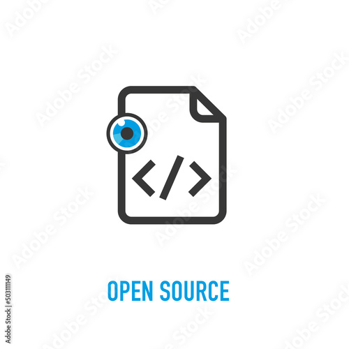 Open source vector icon. Open code.
