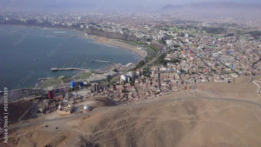 Aerial view of Morro Solar in Chorrillos, Peru. Aerial view of Morro Solar in Chorrillos, Peru.