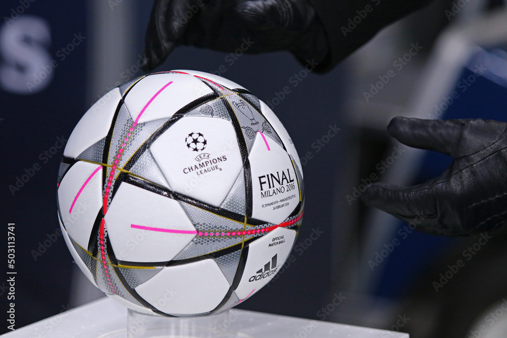 Official UEFA Champions League 2016 season ball (Adidas Final Milano) Stock  Photo | Adobe Stock