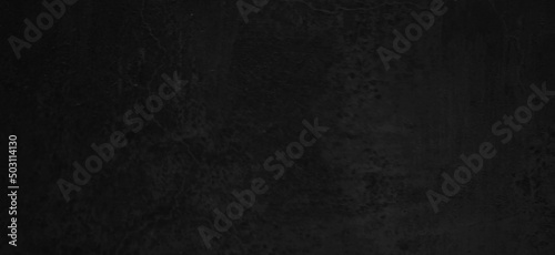 Scary dark walls  Long black concrete cement texture for background