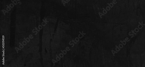 Scary dark walls  Long black concrete cement texture for background