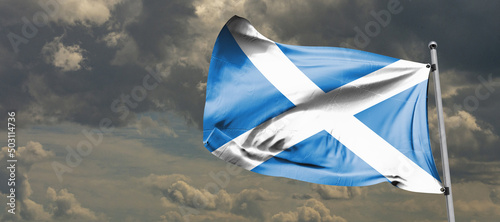 The flag of Scotland (Scottish Gaelic: bratach na h-Alba;[1] Scots: Banner o Scotland, also known as St Andrew's Cross or the Saltire