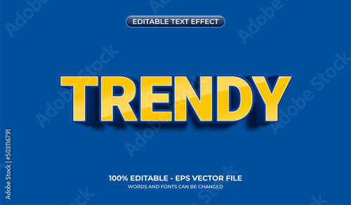 Trendy bold text effect. Editable yellow gradient font effect for sales headline on blue background