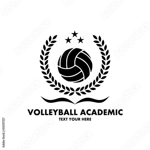 volley ball academic logo template illustration