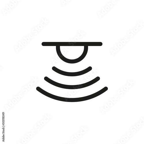 Smoke detector outline vector icon. Smoke alarm system