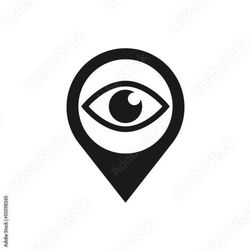 Gps eye icon, eye point Location and Map vector