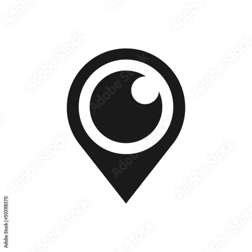 Gps eye icon, eye point Location and Map vector