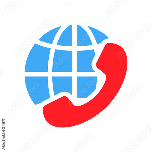 Icon international call. Long distance call vector