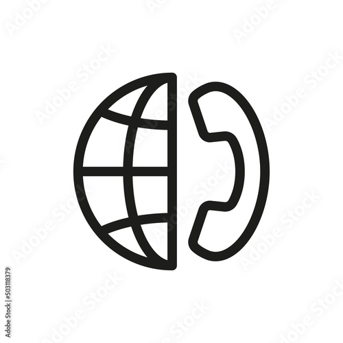 Icon international call. Long distance call vector