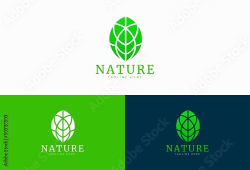 Nature Logo Design with green color, can be used as a symbol, brand identity, company logo, etc.