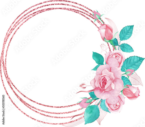 Fototapeta Naklejka Na Ścianę i Meble -  Pink rose frame